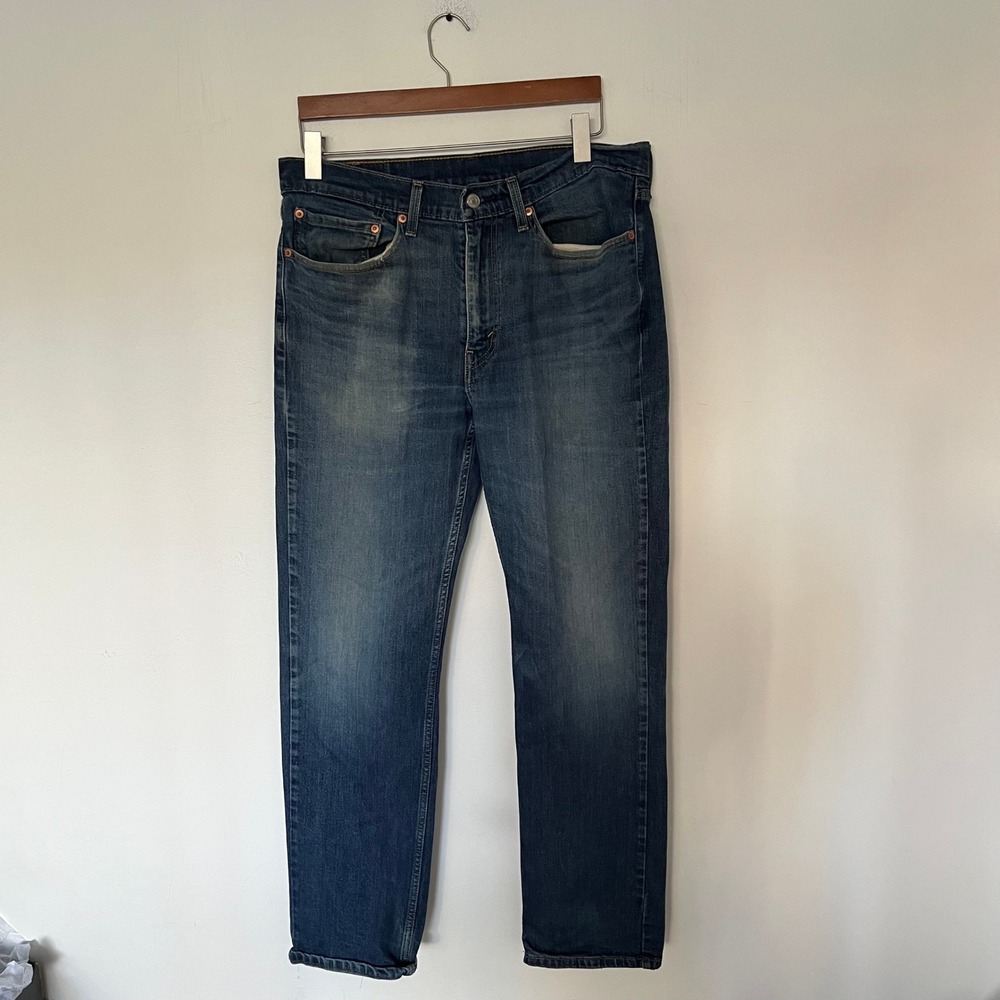 Levis 514 Straight Fit Jeans Mens 34x32 Medium Wash Blue Denim Pants